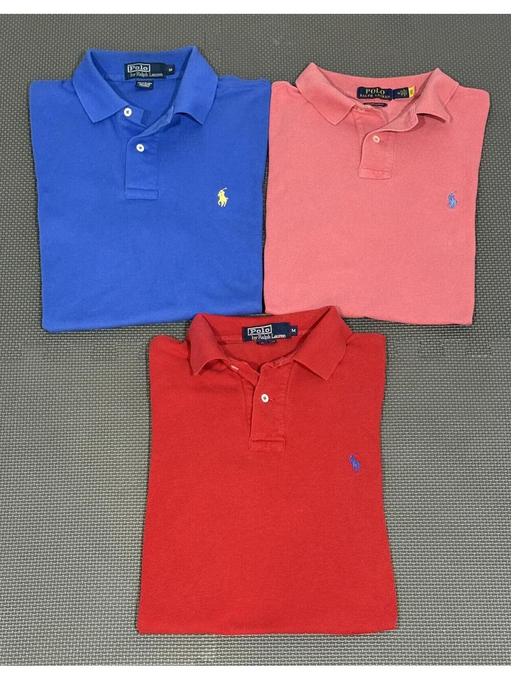 Polo Ralph Lauren Classic Fit Polo Shirt 3-Pack Blue Pink Red